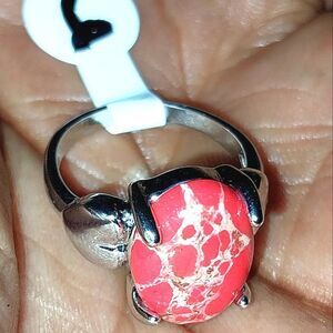 Vintage natural stone ring for women